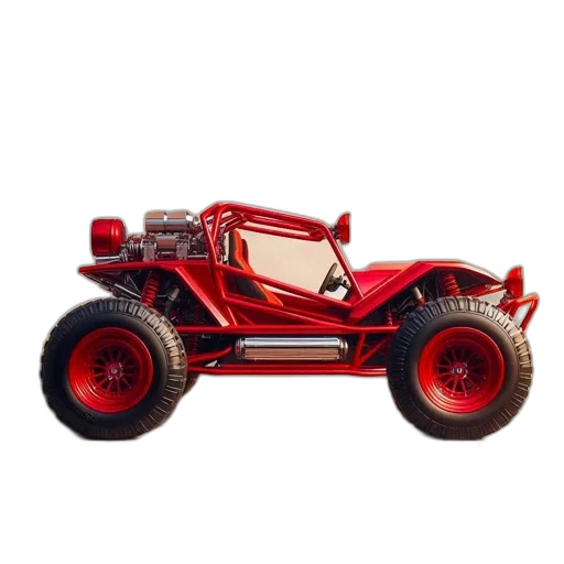 car, robot, 3d render, red transparent PNG cut-out