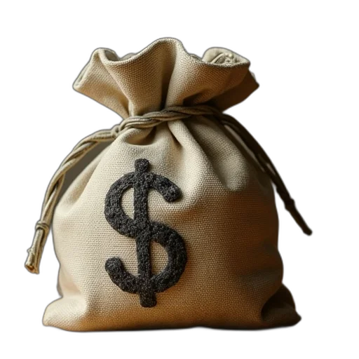 3d render, mane, money, bag transparent PNG cut-out