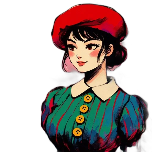 dress, hat, face, crown transparent PNG cut-out