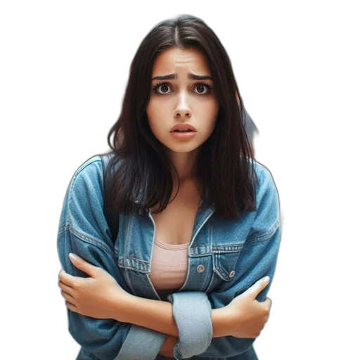 face, jacket, jewelry, hair transparent PNG cut-out