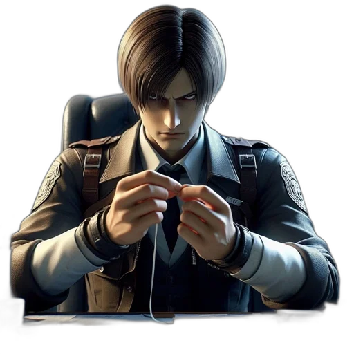 jacket, weapon, face, concept art transparent PNG cut-out