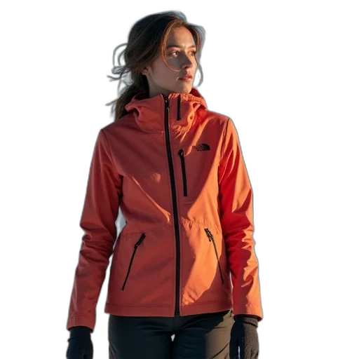 jacket, red, neon, north transparent PNG cut-out