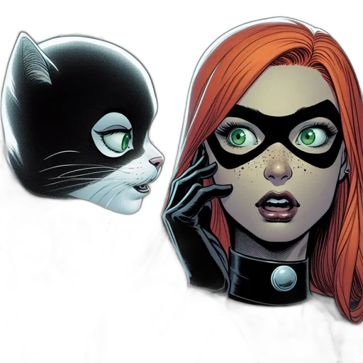 comic book art, concept art, cartoon, two transparent PNG cut-out