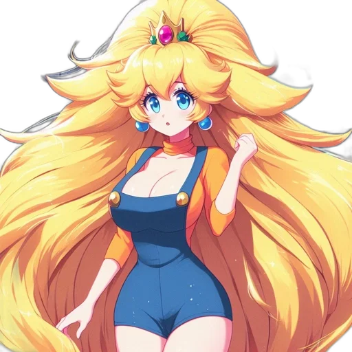 dress, crown, hair, anime transparent PNG cut-out