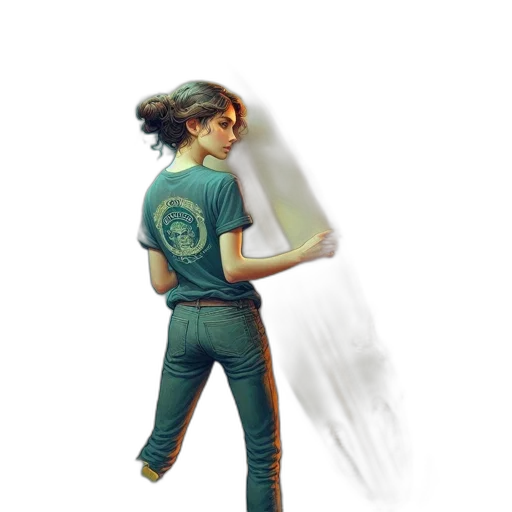 jacket, staff, weapon, creature transparent PNG cut-out