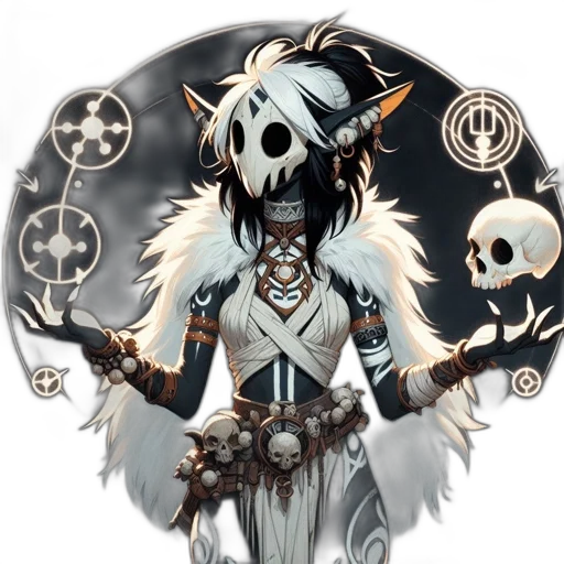 staff, jewelry, mask, fantasy art transparent PNG cut-out