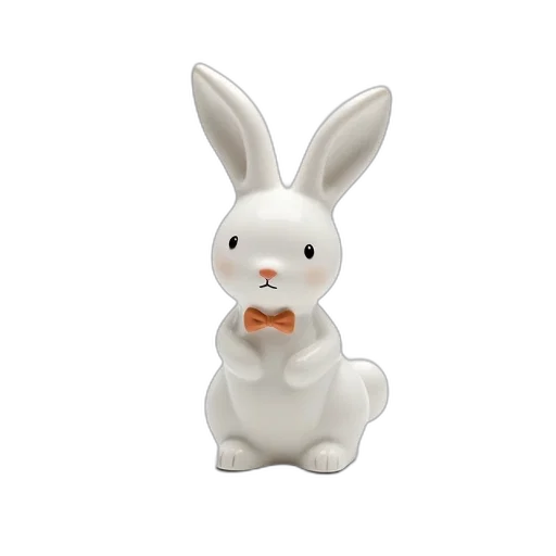 3d render, white, ceramic, figurine transparent PNG cut-out