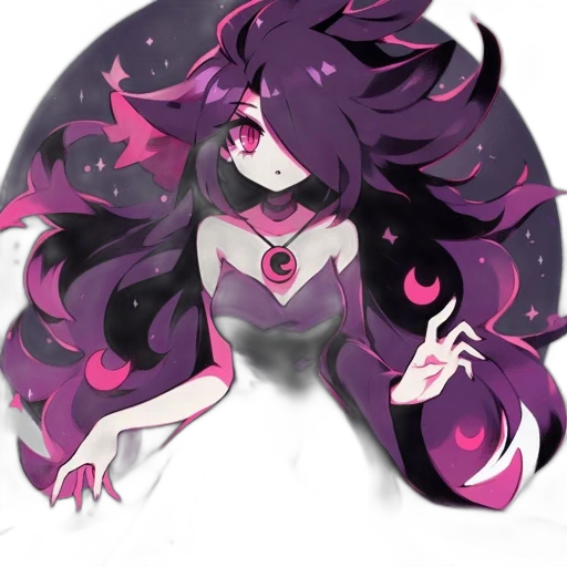 creature, hair, mask, staff transparent PNG cut-out