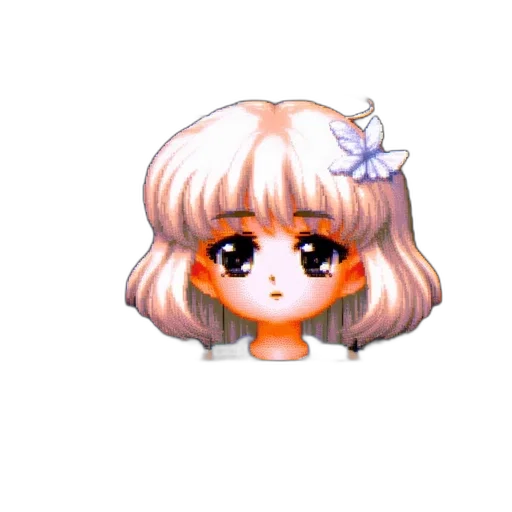 crown, hair, pixel art, anime transparent PNG cut-out