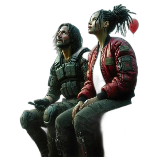 concept art, 3d render, cyberpunk, fantasy art transparent PNG cut-out