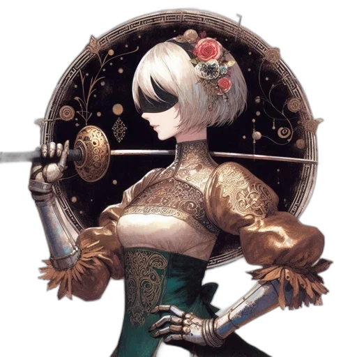 staff, robot, crown, weapon transparent PNG cut-out