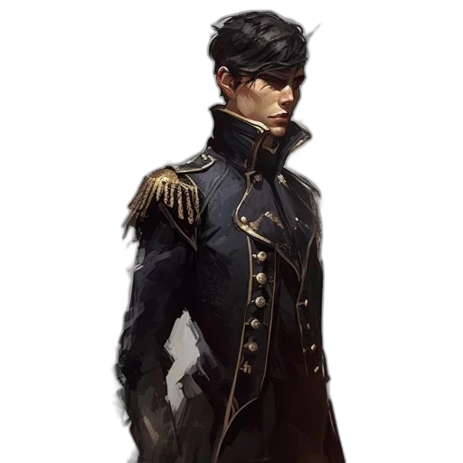 jacket, staff, face, concept art transparent PNG cut-out