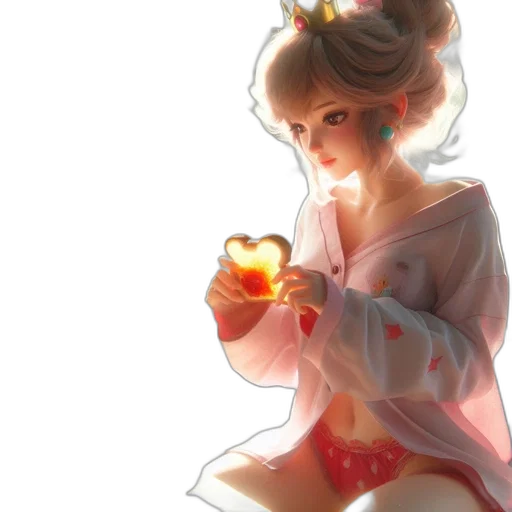 dress, staff, flower, crown transparent PNG cut-out