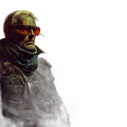 jacket, concept art, cyberpunk, comic book art transparent PNG cut-out