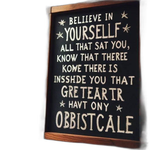 chalkboard, motivational, message, adorned transparent PNG cut-out
