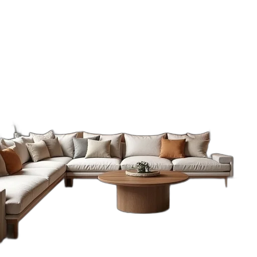 furniture, 3d render, photorealistic, earth tones transparent PNG cut-out