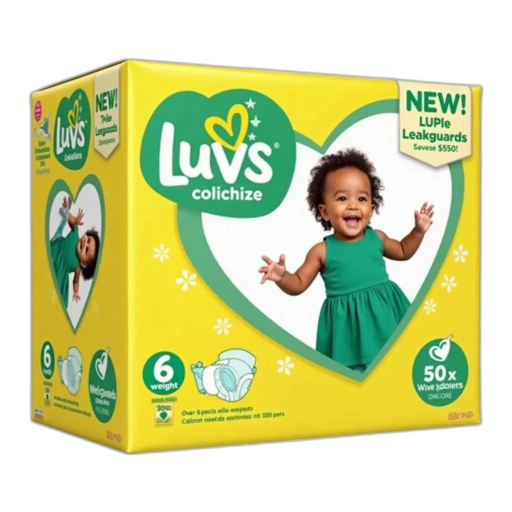 box, luvs, triple, leakguards transparent PNG cut-out