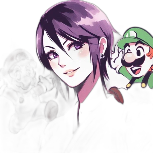watercolor, concept art, pixel art, anime transparent PNG cut-out