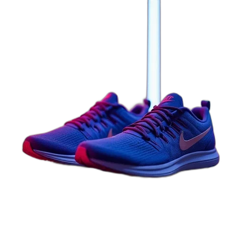 shoes, 3d render, vaporwave, neon lights transparent PNG cut-out