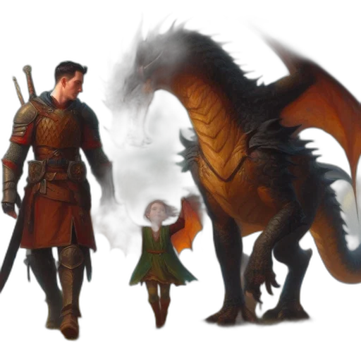dragon, concept art, fantasy art, 3d render transparent PNG cut-out