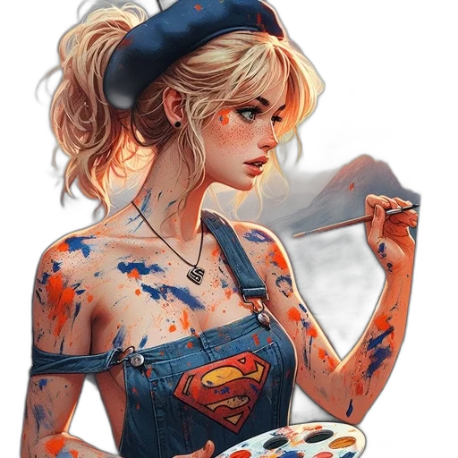 dress, jewelry, comic book art, fantasy art transparent PNG cut-out