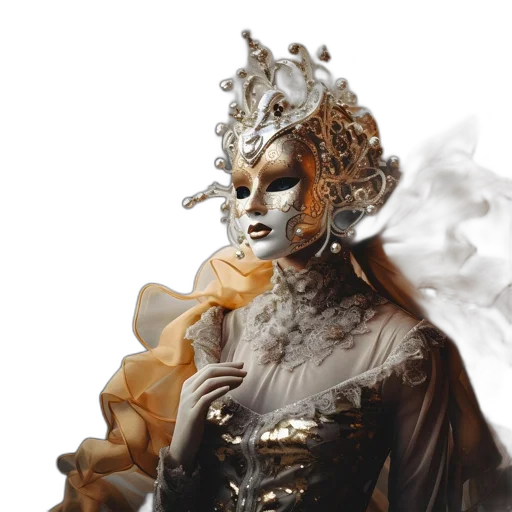 mask, crown, dress, jewelry transparent PNG cut-out
