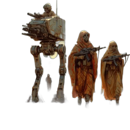 robot, weapon, staff, concept art transparent PNG cut-out