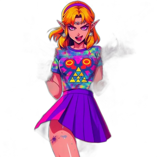 dress, pixel art, vaporwave, concept art transparent PNG cut-out