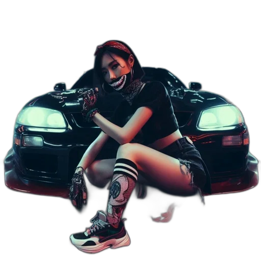 car, shoes, concept art, photorealistic transparent PNG cut-out
