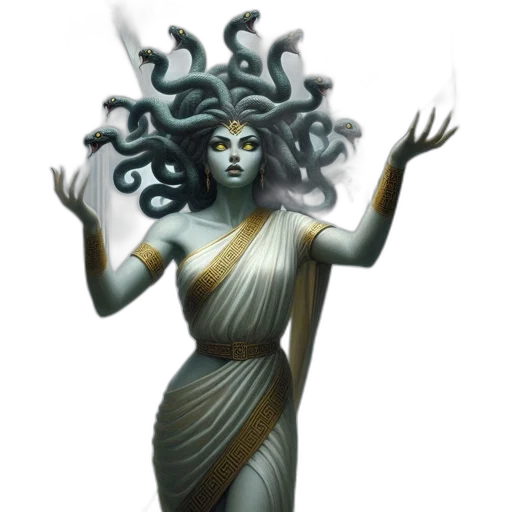 dress, creature, hair, staff transparent PNG cut-out