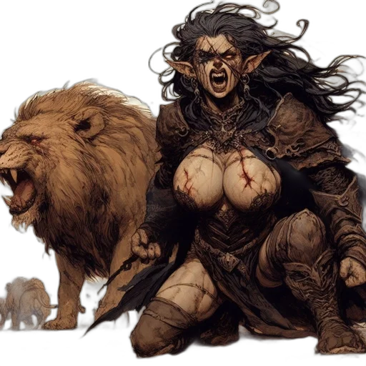 fantasy art, comic book art, concept art, warrior transparent PNG cut-out
