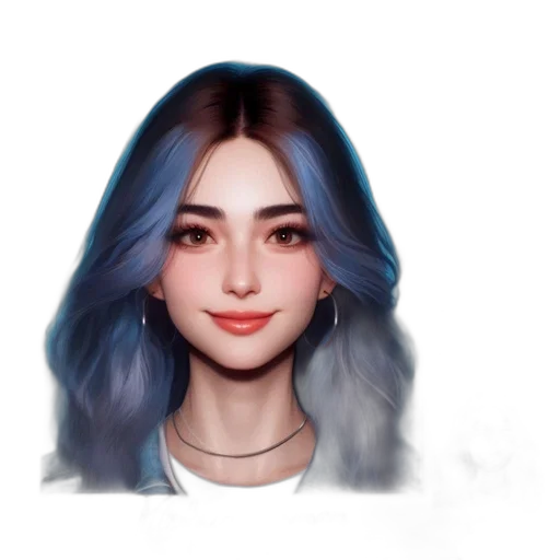 face, hair, jewelry, staff transparent PNG cut-out