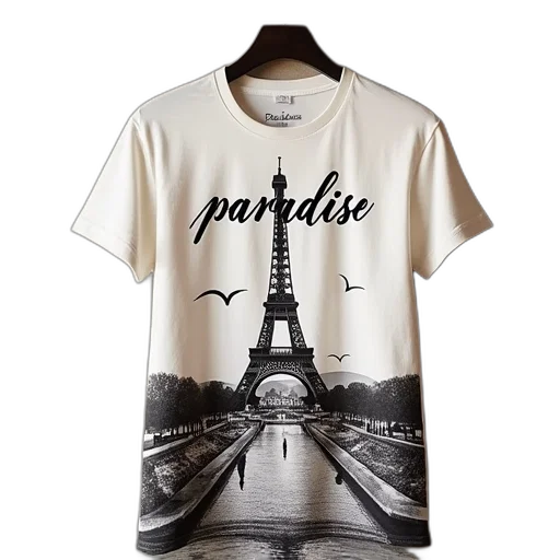monochrome, paris, shirt, words transparent PNG cut-out