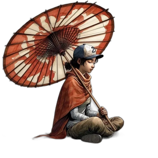 umbrella, staff, hat, weapon transparent PNG cut-out