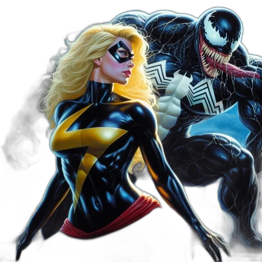comic book art, concept art, blonde-haired, female transparent PNG cut-out