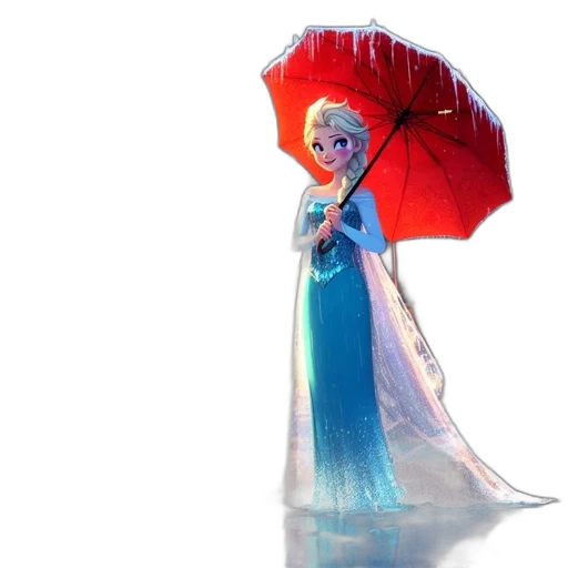 umbrella, dress, crown, staff transparent PNG cut-out
