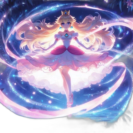 crown, dress, creature, staff transparent PNG cut-out