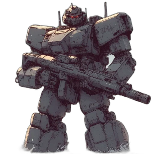 robot, weapon, concept art, pixel art transparent PNG cut-out
