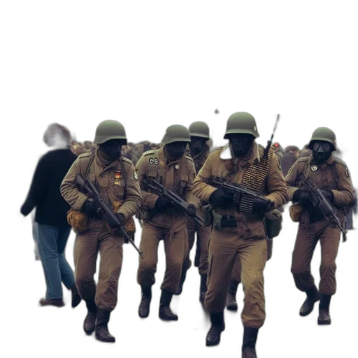 staff, weapon, jacket, hat transparent PNG cut-out