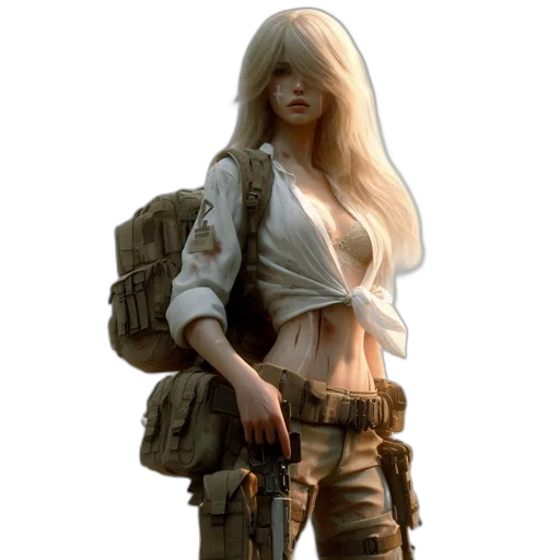weapon, jacket, staff, concept art transparent PNG cut-out
