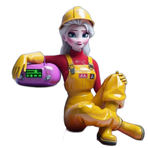 robot, staff, 3d render, concept art transparent PNG cut-out