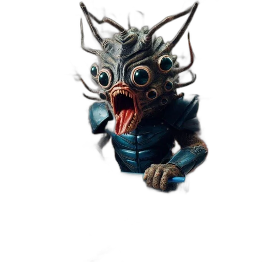 creature, mask, dragon, staff transparent PNG cut-out