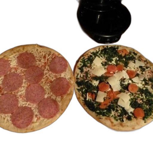 food, 3d render, two, pizzas transparent PNG cut-out