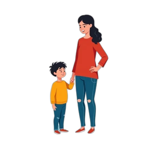 concept art, stylized, illustration, young transparent PNG cut-out