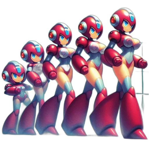 robot, staff, concept art, 3d render transparent PNG cut-out