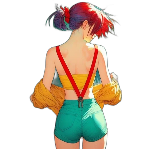 jacket, dress, staff, weapon transparent PNG cut-out