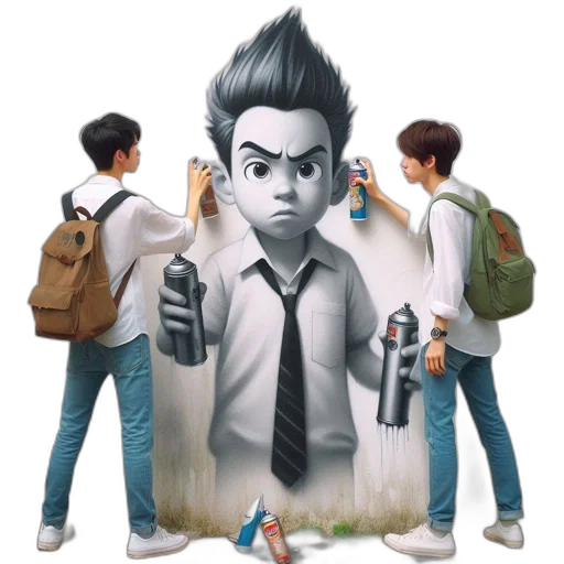 bottle, jacket, hair, mask transparent PNG cut-out