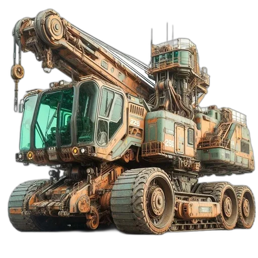robot, 3d render, concept art, massive transparent PNG cut-out