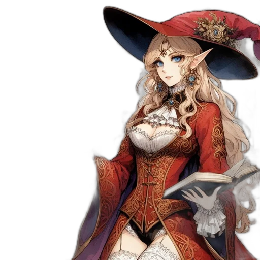 hat, staff, fantasy art, concept art transparent PNG cut-out