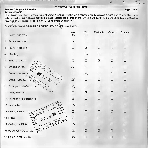 womac, osteoarthritis, index, form transparent PNG cut-out